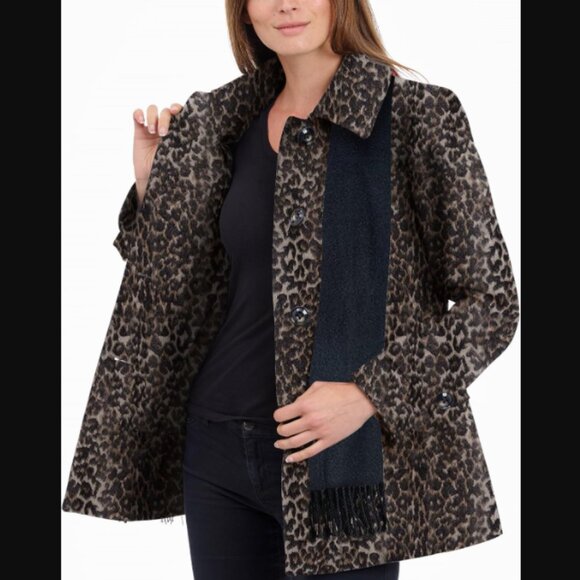 NWT LONDON FOG Single-Breasted Wool Coat with Scarf, Large - Picture 1 of 11